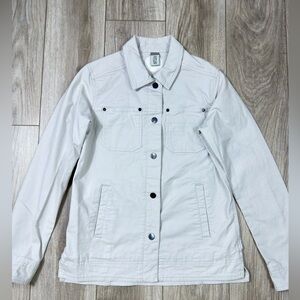 Stio Light Gray Women’s Organic Cotton Jacket Small Embroidered